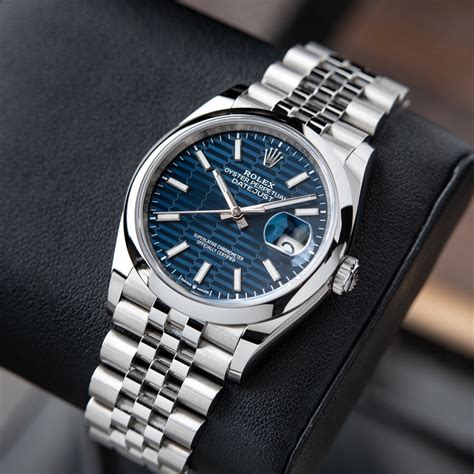 rolex datejust blue fluted dial